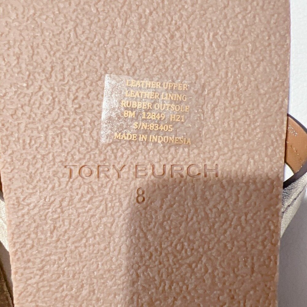 Tory Burch Miller Cloud Thong Flat Sandals Spark Gold Leather Womens US 8 - Picture 8 of 8